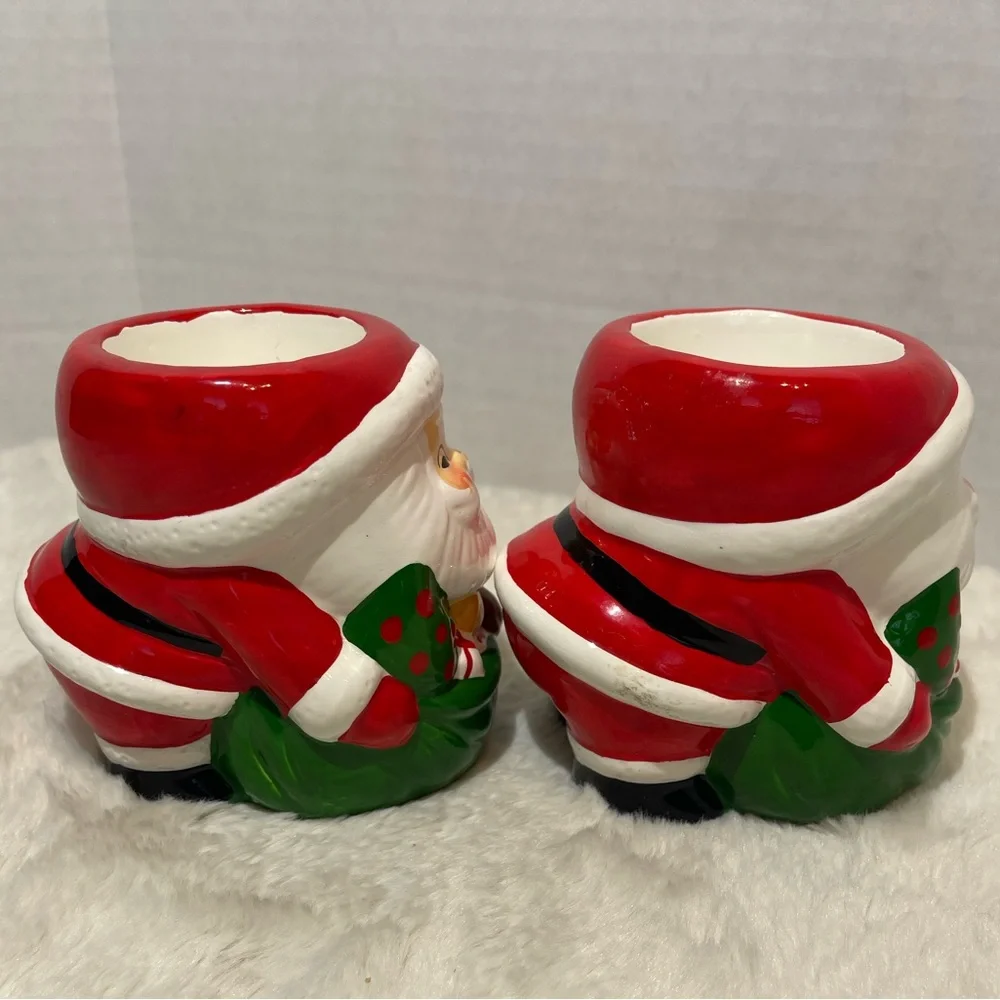 Vintage Wicks ‘N’ Sticks 2 ceramic Santas